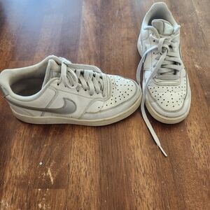 White and Gray Nike Shoes